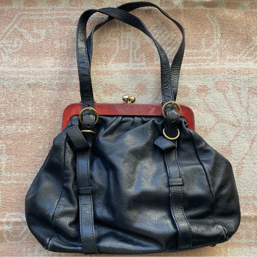 auth MIU MIU black leather/suede SHOULDERBAG